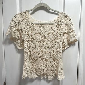 Ivory Crochet Top size small